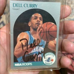 Dell Curry Basketball Card Authentic, autographed